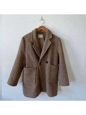 Zara Light Brown Pea Coat Formal Jacket With Buttons Size 13-14